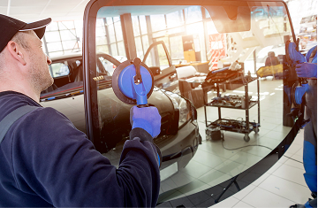 windshield replacement inside an auto glass shop